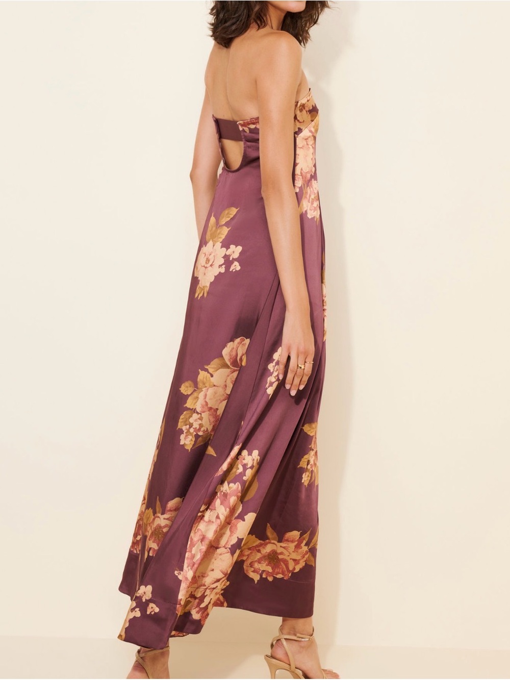 Free People Botanical Maxi Dress Navy Size medium formal floral weddings maroon - Picture 8 of 16